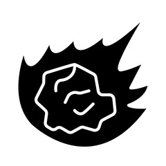 Meteorite, stardust icon in glyph style