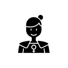 Superwoman icon in glyph style