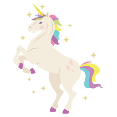 Beautiful unicorn vector cartoon illustration