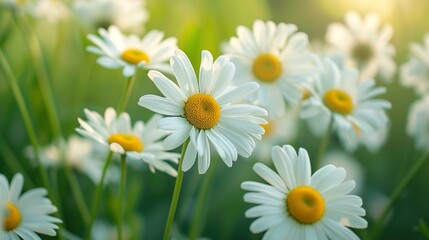 Fototapeta premium daisy seamless pattern wallpaper