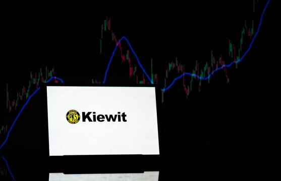In this photo illustration, Kiewit Corporation logo seen displayed on a monitor.