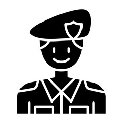 Army icon in glyph style