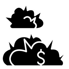 Business war icon in glyph style