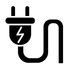 Two-pin plug icon in glyph style