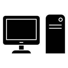 Computer icon in glyph style