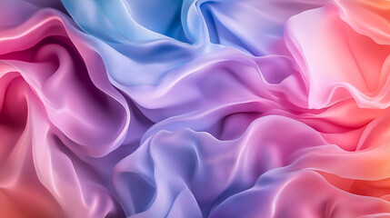 Fototapeta premium Colorful silky fabric creates an elegant and soft visual texture in a delicate arrangement