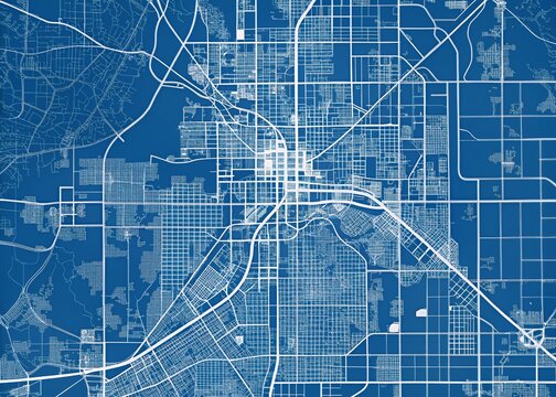 Minimalist Blueprint Map of Belding, Michigan City