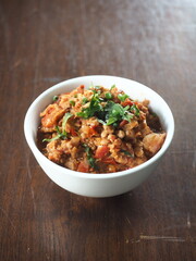NAM PRIK ONG, Spicy Norther Thai pork and tomato chili dip