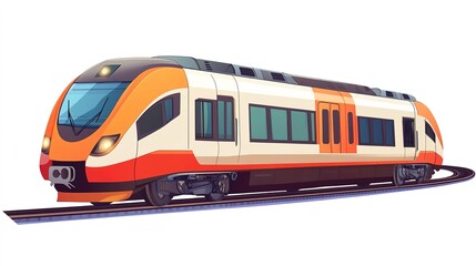 Colorful cartoon train file, isolated and ready for clipart use.