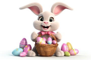 Fototapeta premium Basket egg easter cute.
