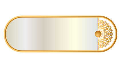 Luxury mandala golden arabic islamic banner title frame text box border transparent background