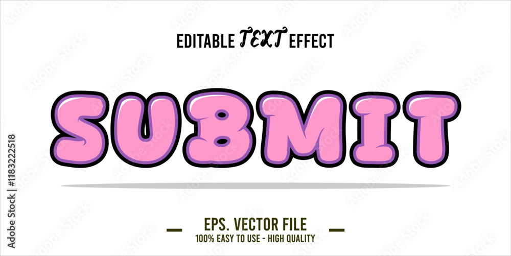 Fototapete typography submit word art illustration, editable text effect, eps file format