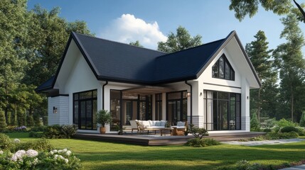 Obraz premium 115.Minimalist Two-Story House in Korean Scandinavian Style, Bogor
