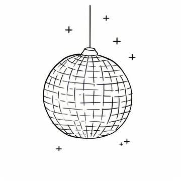 recommend clip art: A disco ball diagram sphere sketch.