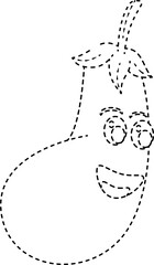 Cartoon eggplant character coloring tracing vector
