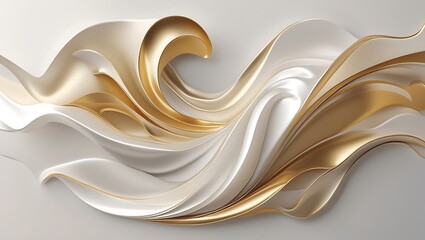 Abstract Gold and White Wave Design