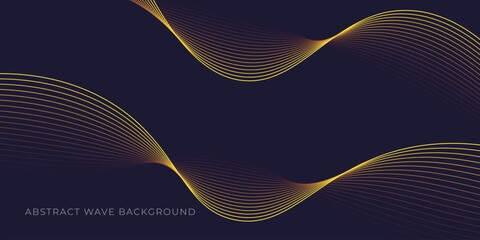 Abstract wave background with yellow line color element. Dynamic wave pattern. Modern flowing wavy lines. Futuristic technology concept. Suit for banner, poster, cover, brochure, flyer, website