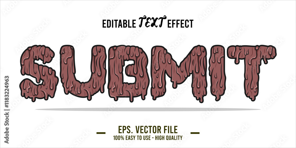 Fototapete typography submit word art illustration, editable text effect, eps file format