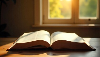 Open Book Sunlight Window Reading - Warm lighting