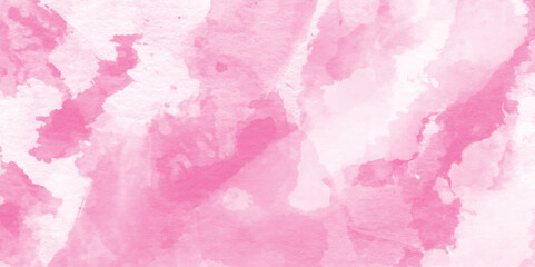 Grunge pink background, Stain artistic hand painted texture of pink, pastel hand painted watercolor of pink texture, Abstract grainy fantasy smooth light pink watercolor paper texture with clouds.