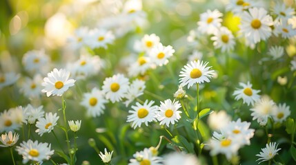 Fototapeta premium daisy seamless pattern wallpaper