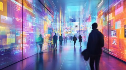 Artistic exploration of how digital technology transforms daily life, showcasing its innovative and societal impact.