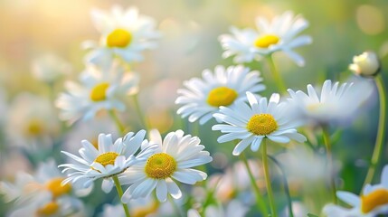 Fototapeta premium daisy seamless pattern wallpaper