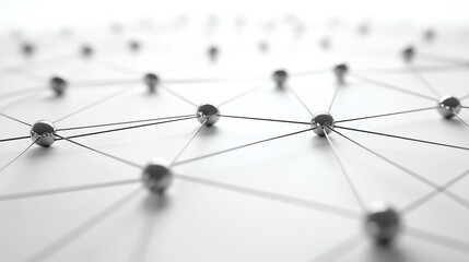 a 2D cartoon illustration of a business network represented by connected nodes, collaboration and connectivity, white background--ar 16:9