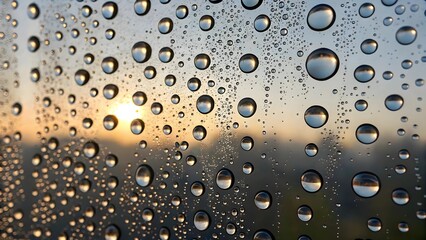 water drops on glass