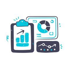 Dashboard Metrics with Pie and Line Charts