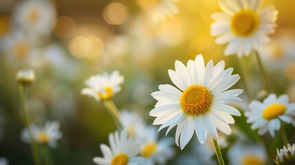 Fototapeta premium daisy seamless pattern wallpaper
