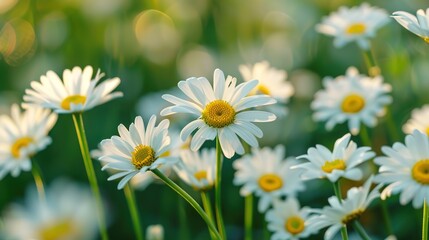 Fototapeta premium daisy seamless pattern wallpaper