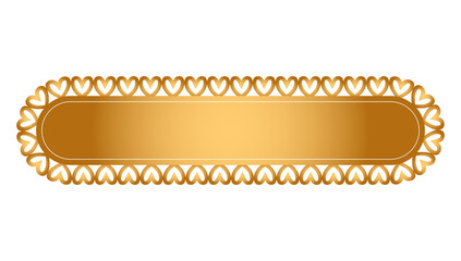 Luxury golden Islamic banner text box, title frame template. Infographics design element related to Arabic cuture