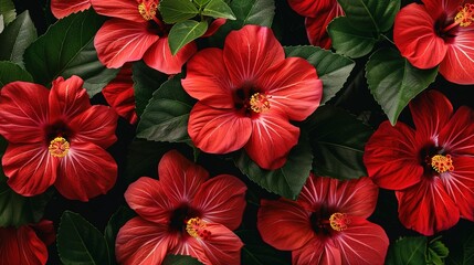 hibiscus seamless pattern wallpaper