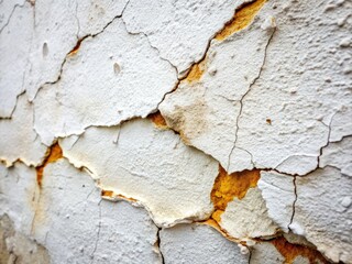 Naklejka premium Abstract grunge: long-exposure photo of textured white stucco, creating a cracked, aged effect.