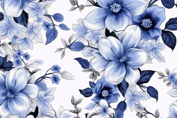 Vintage floral pattern flower plant.