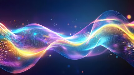 Fototapeta premium abstract colorful wave, light, energy background - neon