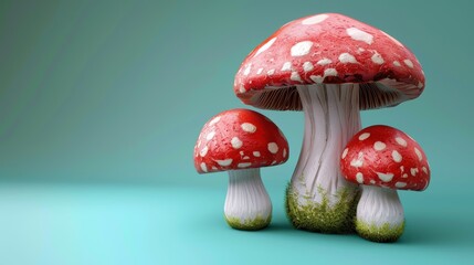 Obraz premium Mushroom depicted on a simple background, beautiful fungi portrait. Background hushed, mushroom sharp.