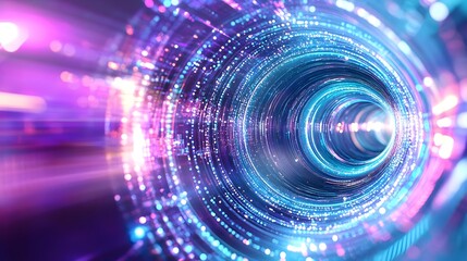 Obraz premium abstract neon light tunnel background - abstract backgrounds