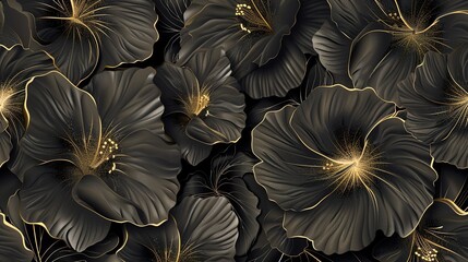 hibiscus seamless pattern wallpaper