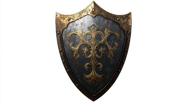 Knight shield isolated on white background