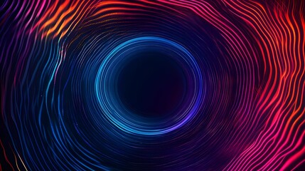 abstract neon tunnel, glowing lines - abstract backgrounds