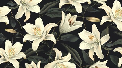 lily seamless pattern wallpaper