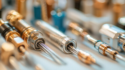 Close up of professional tools for electrical work, showcasing precision and detail