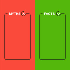 Facts vs Myths Background Vector Design