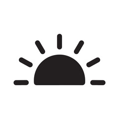 black and white icon of a sun, symbolizing energy and warmth