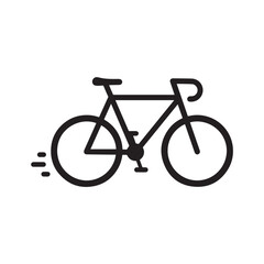 Obraz premium bicycle riding along a road icon, symbolizing healthy transport and active lifestyle
