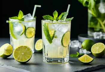 Gin and tonic cocktail mojito fruit