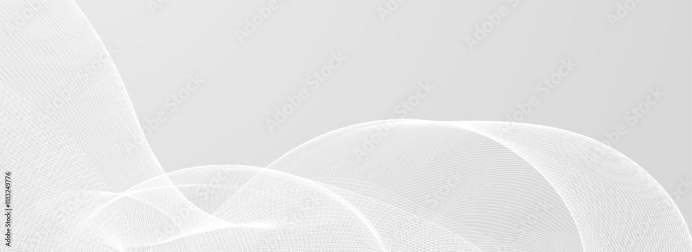 Aufkleber abstract grey wavy line pattern. silver flowing wave background. technology curved undulated stripe 