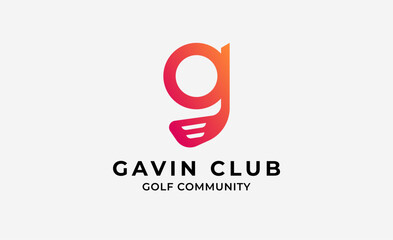 Fototapeta premium Monogram logo design initial G and Golf. Golf ball, golf stick and sport typography concept. Club and community template design. Club and community template design.